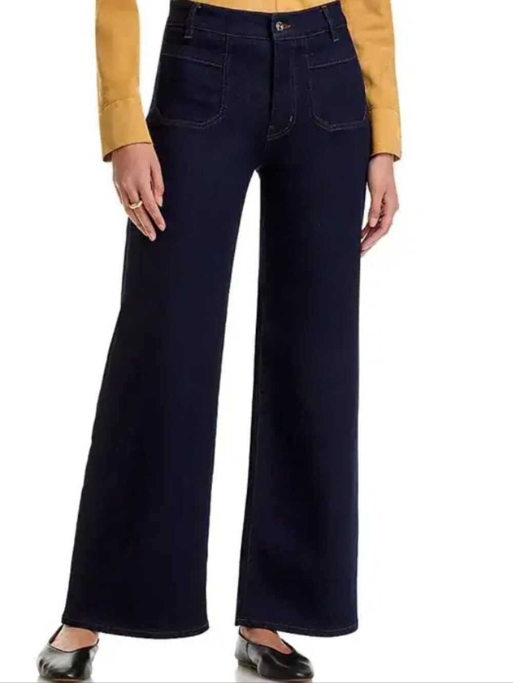 Frame Le Slim Palazze Classic Wide-Leg Petite Women's Blue Jeans Size 29